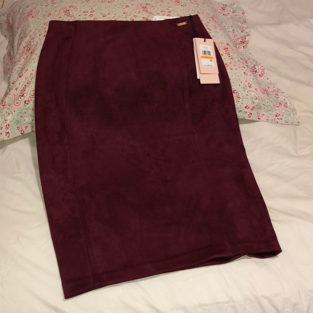 Ivánka suede Burgundy skirt